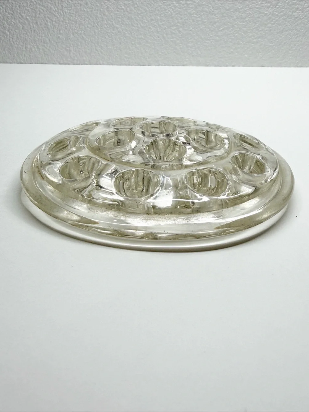 Vintage 16 Hole Domed Glass Flower Frog